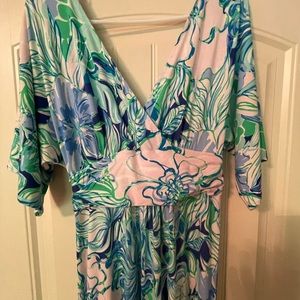 Only worn a few times.  Lily Pulitzer maxi dress.  Size large.  No stains